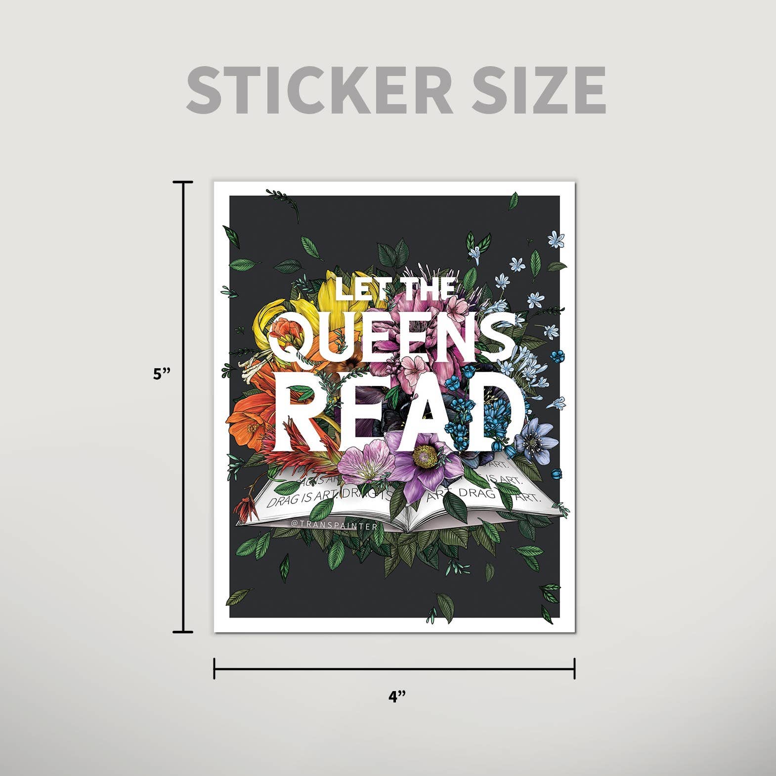 Transpainter - Vendita all'ingrosso Adesivo - Lascia che le Regine Leggano Adesivo | Adesivo Drag Queen LGBTQ1