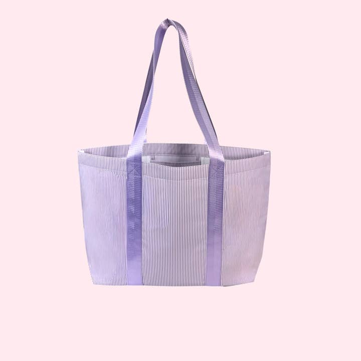 Lila Preppy Rand ~GLANSIG~ Little Mama Tote | Mint för wholesale av Mint