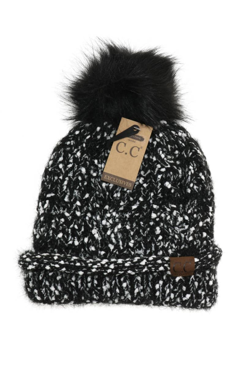 Suzie Q USA - Wholesale Beanie - Dames - Wimper Confetti garen gebreide pom beanie0