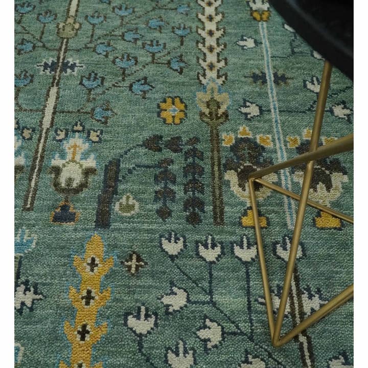 The Rug Decor, Inc. – Großhandel Teppichvorleger – Handgeknüpfter Persischer Teppich Heriz Serapi aus Wolle, Traditionelles Vintage-Design in Blau und Elfenbein, Größen 5x8 bis 12x15 | TRDCP5998101