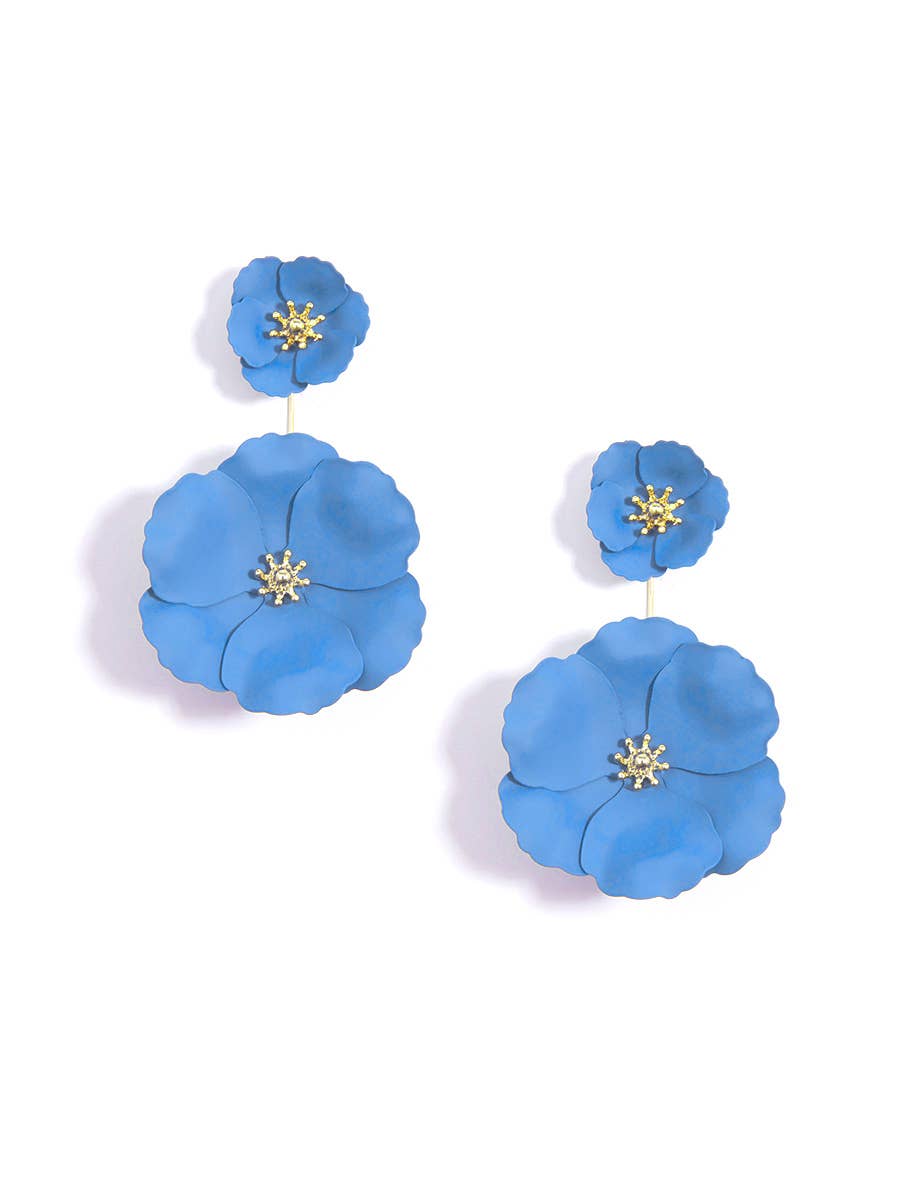 ZENZII Jewelry - Wholesale Dangle Earrings - Double Flower Drop Earring2