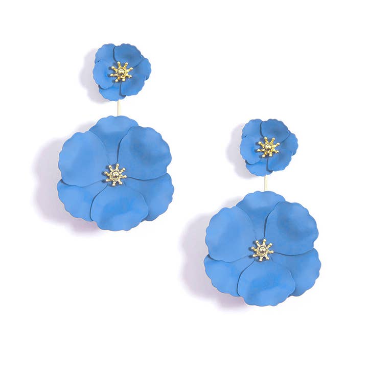 ZENZII Jewelry - Wholesale Dangle Earrings - Double Flower Drop Earring2