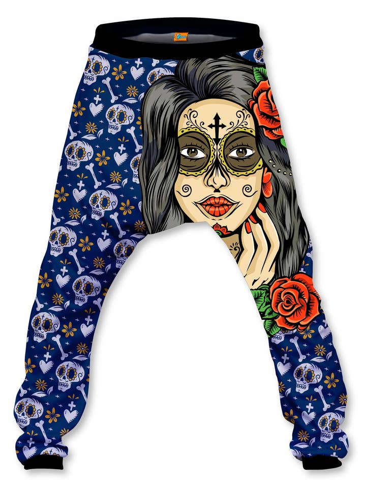 Pantaloni larghi unisex Fishikii Catrina Skulls | PANH-BAG.59 per la vendita all'ingrosso da parte di Fishikii