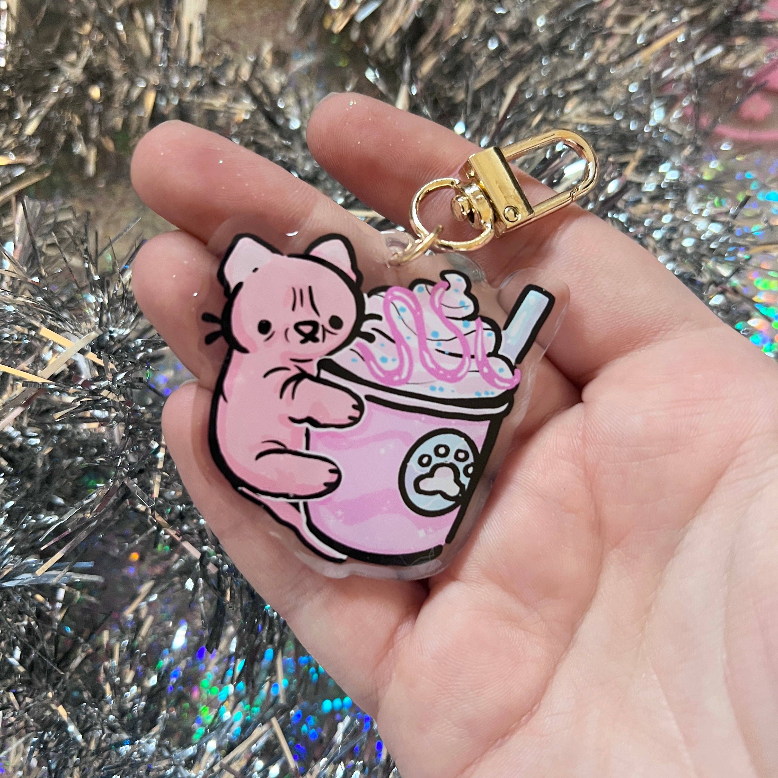 Woolblossom - Wholesale Keychain - Women's - Kitty Frappe ~ Acrylic Charms6