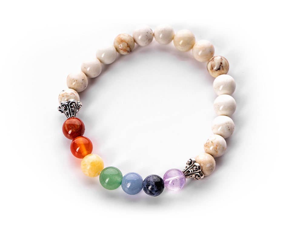 VitaJuwel USA - Wholesale Beaded Bracelet - Bracelet CALMNESS with Howlite & Chakra Stones1