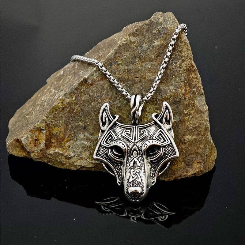 SALINA TRADING INC - Wholesale Pendant/Charm Necklace - Celtic Viking Wolf Head Pendant Necklace Vintage Style6