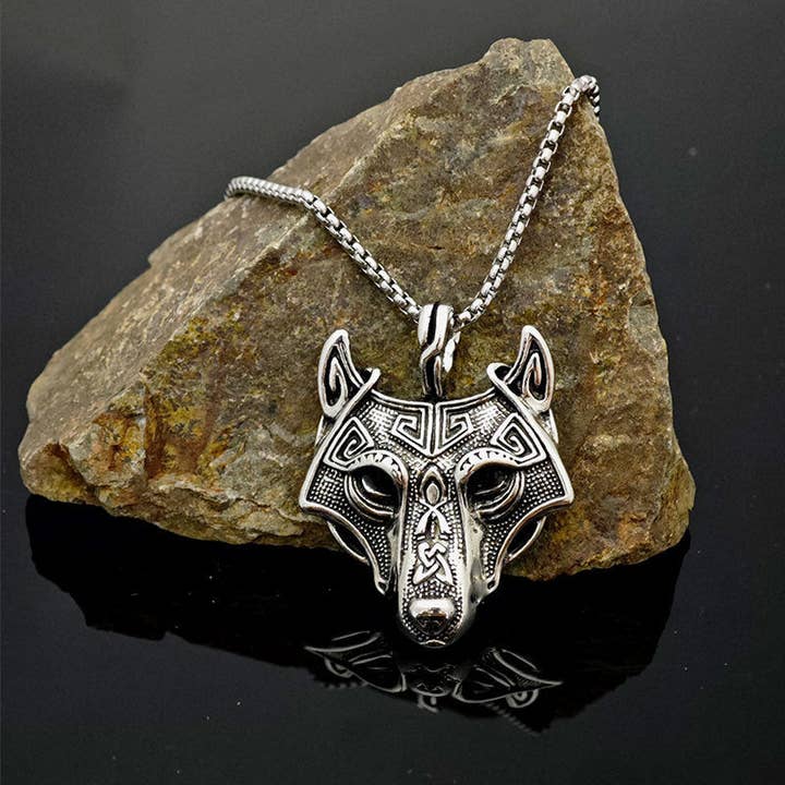 SALINA TRADING INC - Wholesale Pendant/Charm Necklace - Celtic Viking Wolf Head Pendant Necklace Vintage Style6