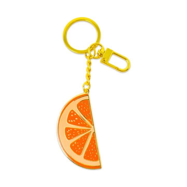 Grapefruit Slice Enamel Bag Charm & Keychain for wholesale by Jenny Lemons