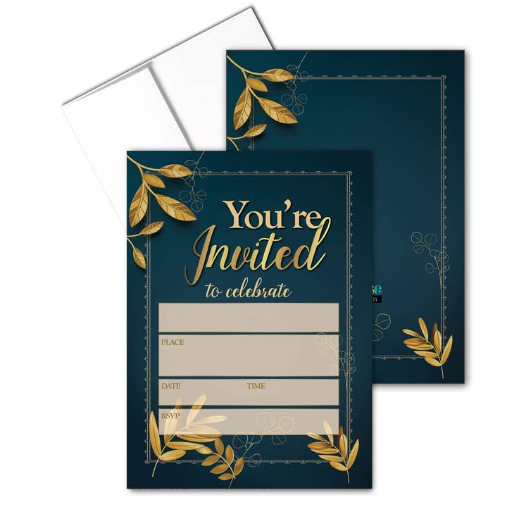 Classy Double-Sided Party Invitations with Envelopes for wholesale by Stonehouse Collection