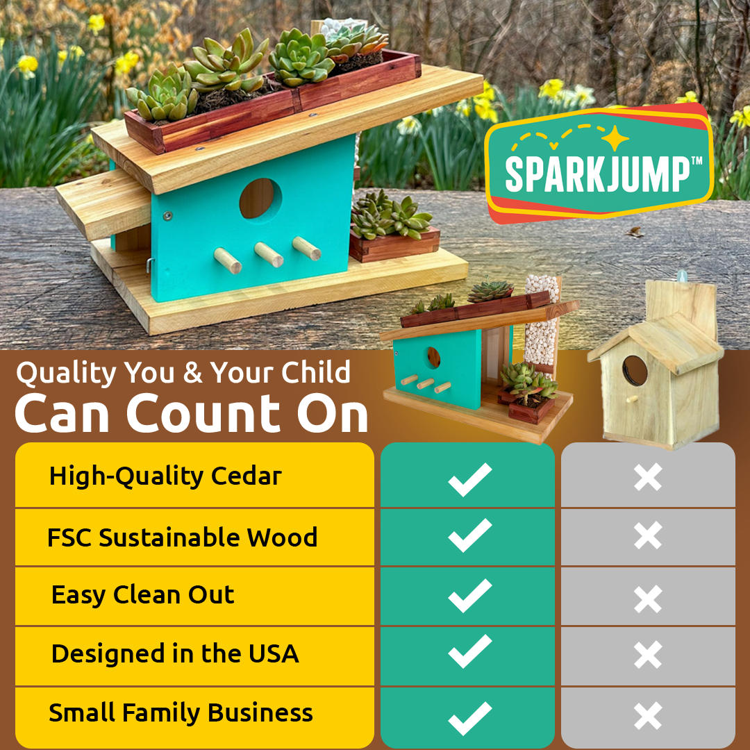 SparkJump - Wholesale DIY Craft Kit - Kids - Modern Birdhouse Woodworking Kit6