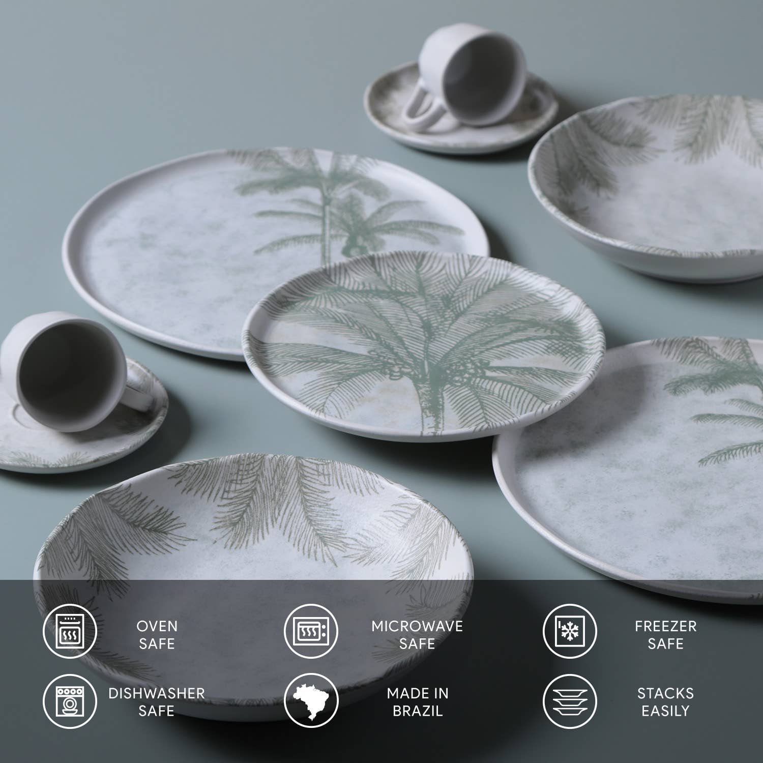 Porto Brasil - Wholesale Dinner Plate - Bio Stoneware Tropicalia Dinner Plate, 10.8"2