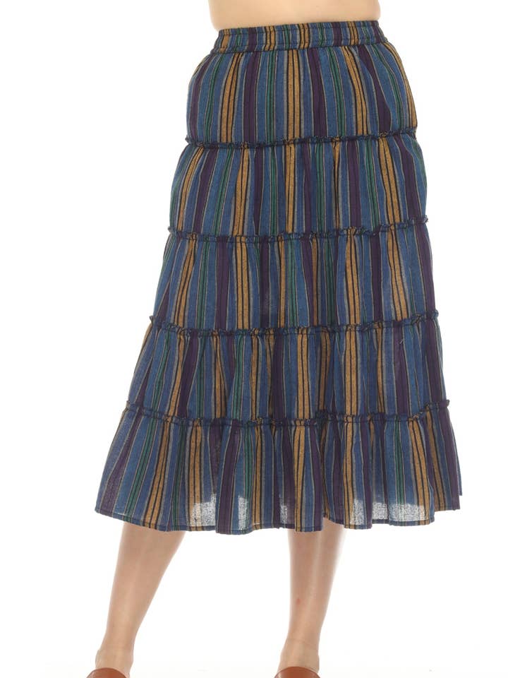 Lakhays Collection Inc. - Wholesale Skirt - Women's - Twirl 5 Tiered Midi Skirt