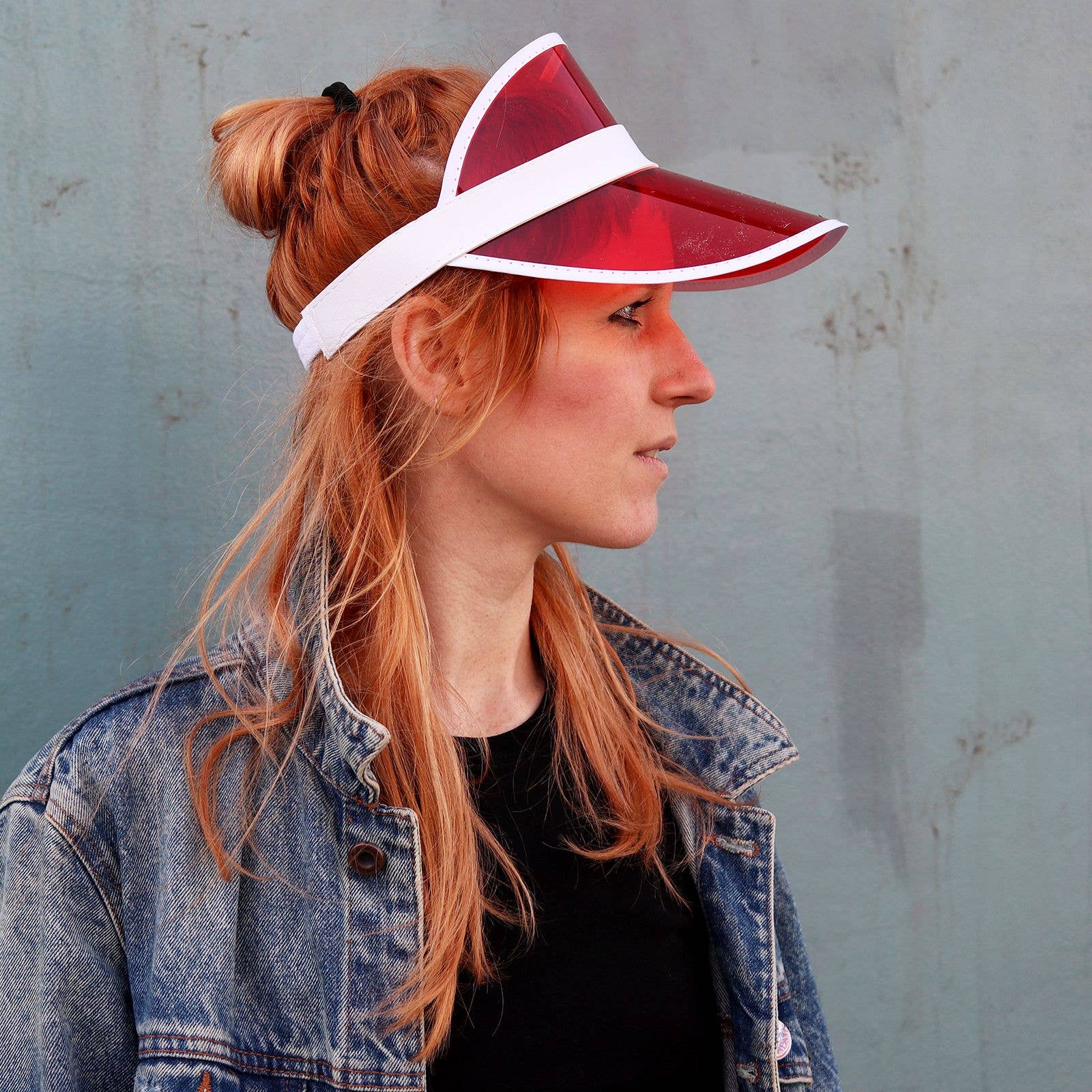 Tribal Trade GmbH - Wholesale Visor - Unisex - Visor cap retro shield cap 80s poker hat red-white4
