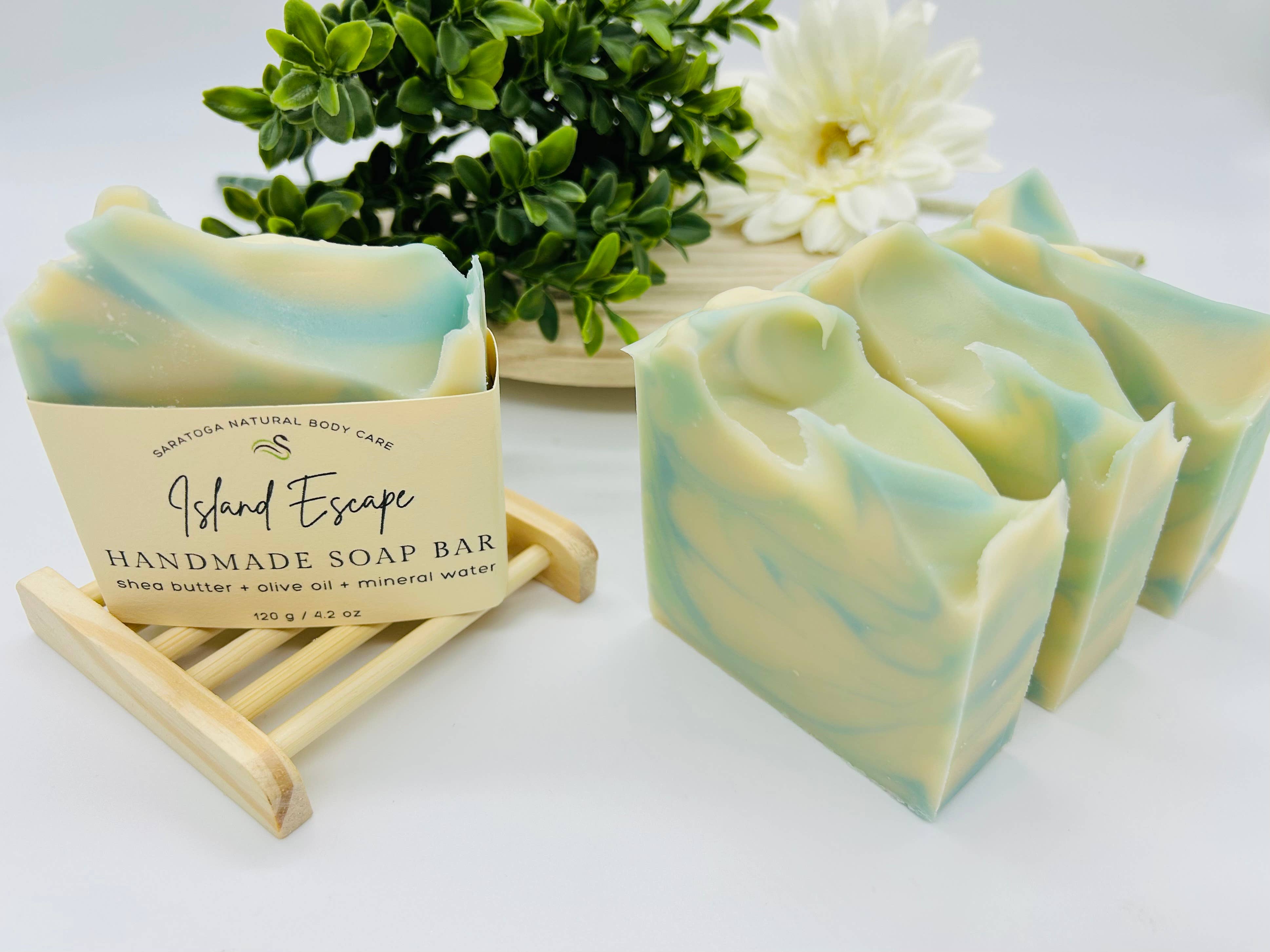 SARATOGA SOAP COMPANY - Wholesale Bar Soap - Island Escape Tropical Handmade Soap Bar VEGAN COLD PROCESS3