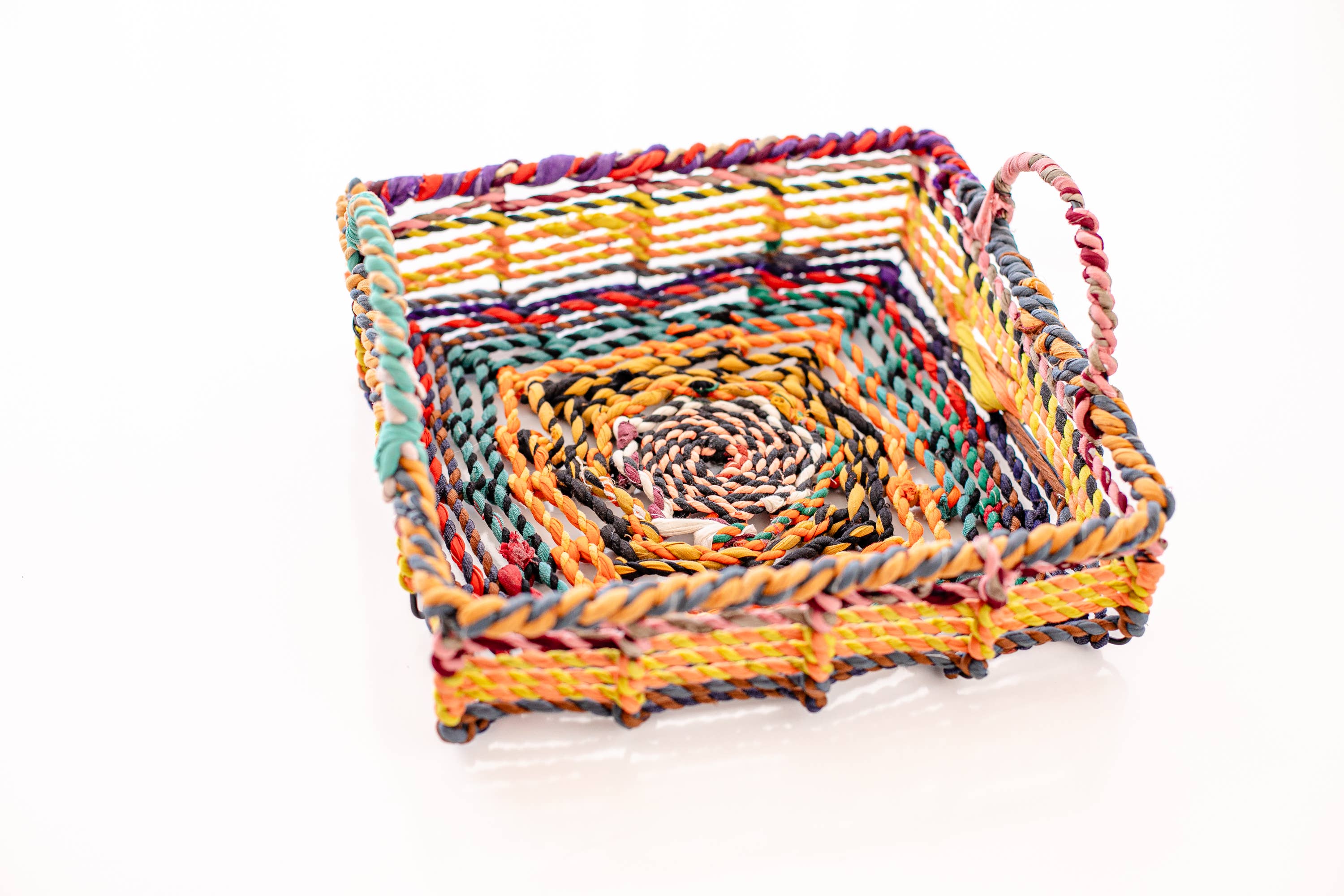 Rahab's Rope - Wholesale Decorative Tray - Sari Wrapped Wire Square Tray3