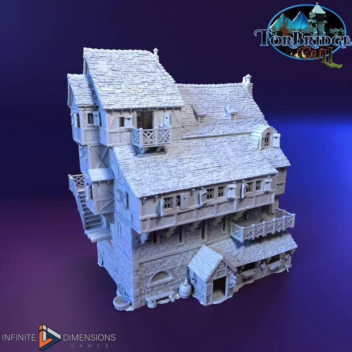Le Dernier Foyer Auberge Ensemble de Bâtiments Miniatures - DnD, Wargaming, Modélisme Ferroviaire | Taverne | Hôtel | Médiéval | Fantaisie | Pathfinder | Torbridge pour la vente par The Beaver and Broadsword