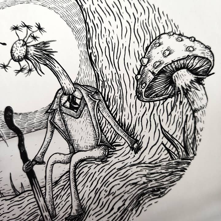 Jon Turner Illustration – wholesale Art print – Melancholy Mandelion art print1