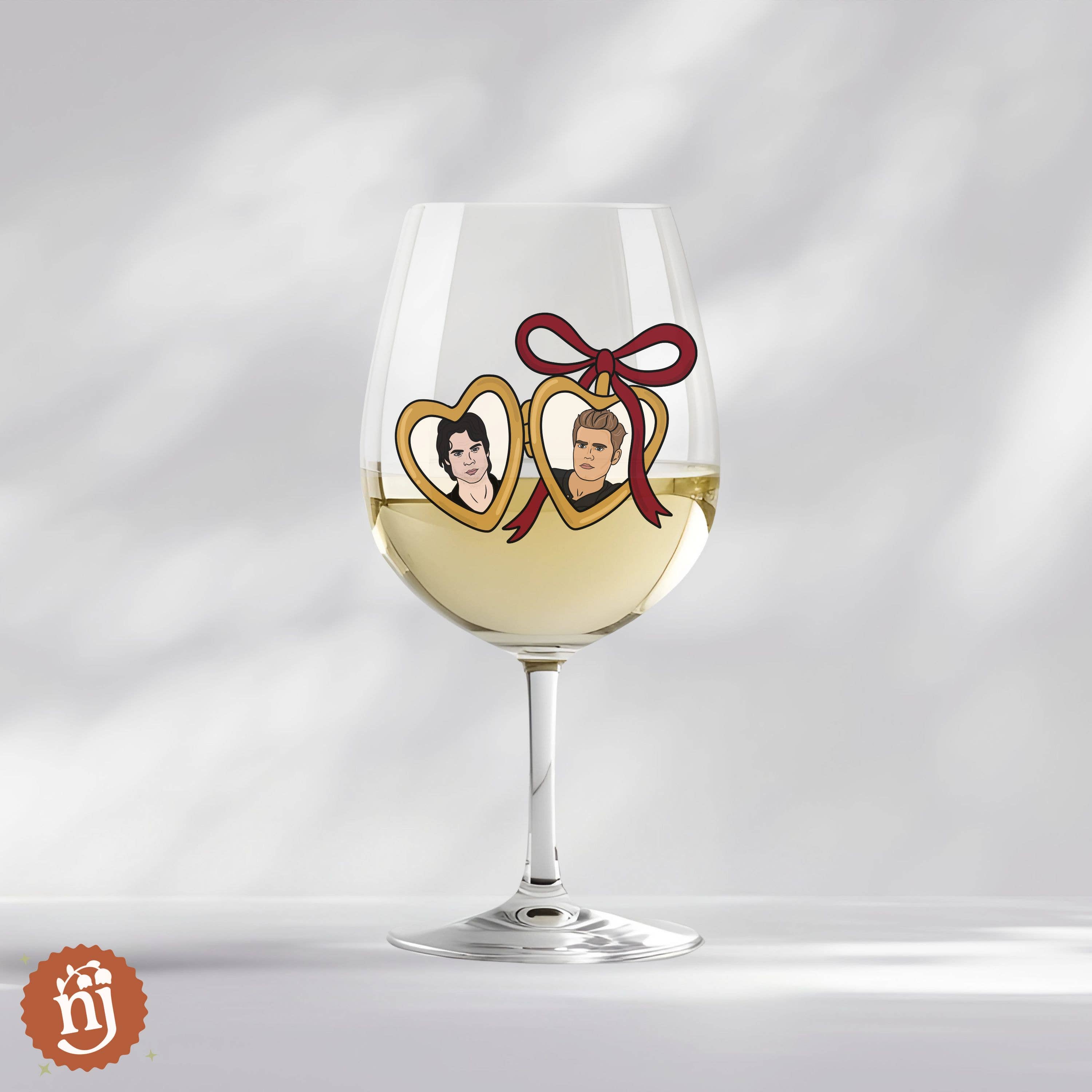 Nearly June Design Co - Wholesale Wine Glass - The Vampire Diaries Salvatore Brothers Locket Wine Glass6