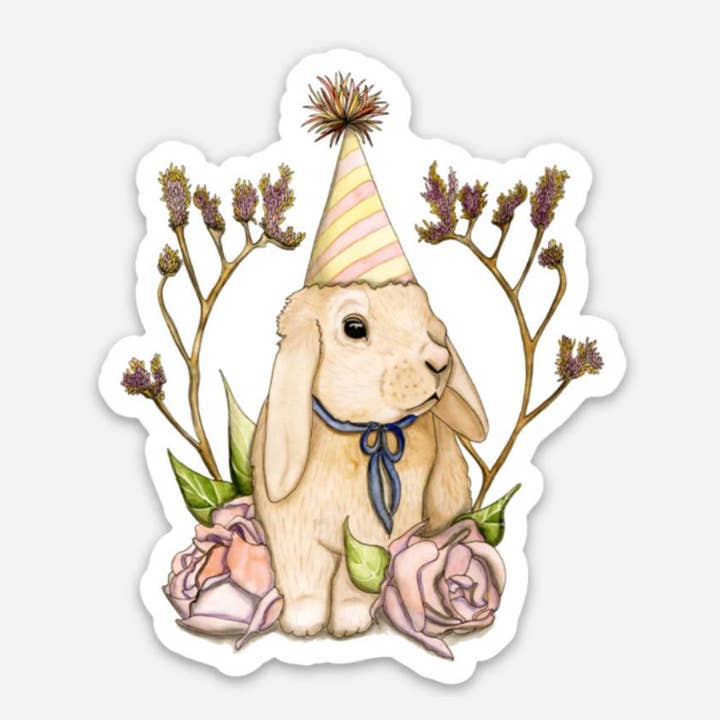 „Bunny Celebration“ Vinyl Die Cut Sticker for engroshandel hos PinkPolish Design