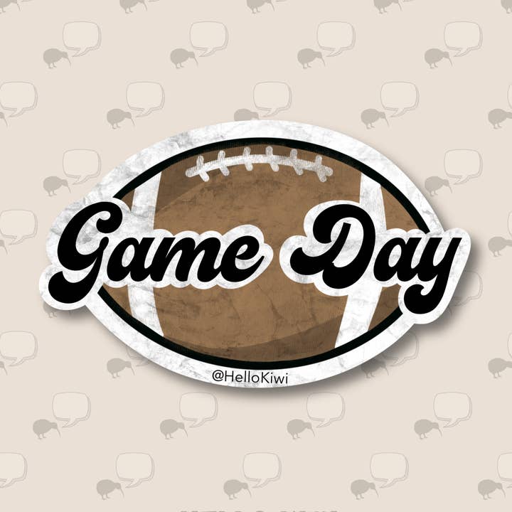 Football Game Day, Durable Waterproof Sticker, Coach's Gift for wholesale by Hello Kiwi