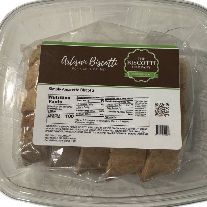Long Island Candy Factory – wholesale Biscuit – The Biscotti Company Artisan Simply Amaretto Biscotti Cookies 7.15 oz0