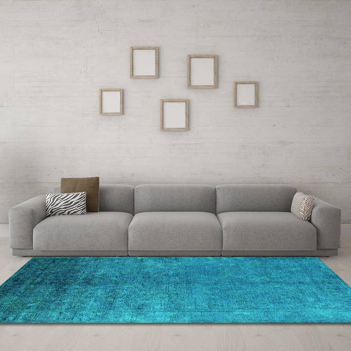 Tapis bohème persan en turquoise persan lavable en machine pour la vente par Ahgly