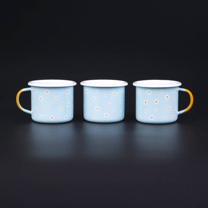Emalco Enamelware – wholesale Kaffekoppar – 12 oz LJUS MINT EMALJ MUGG | BLOMMOR