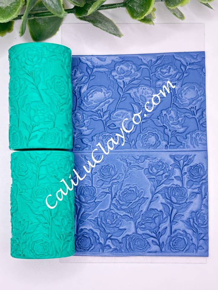 Intricate Roses Texture Roller for Polymer Clay/Fondant/Cookie Dough for wholesale by CaliLu Clay Co.