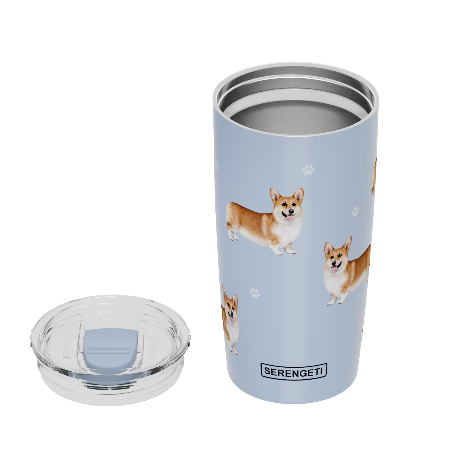 E&S Pets - Vente Gourde/bouteille isotherme - Imprimé en 3D - Gobelet Welsh Corgi, étanche, durable, 20 oz2