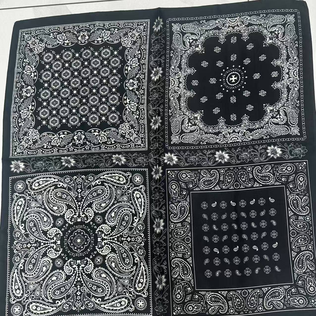 Black Patterned scarf 70x70 cm FL39 for wholesale on Faire1