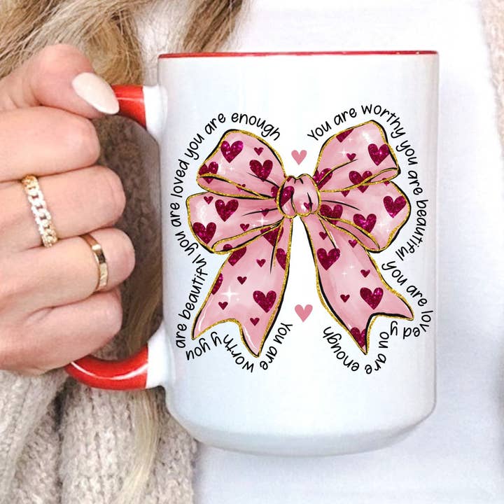 Tasse Cœur d'Affirmations, Affirmation Quotidienne, Tasse pour la vente par KraftyKathyDesignsCo