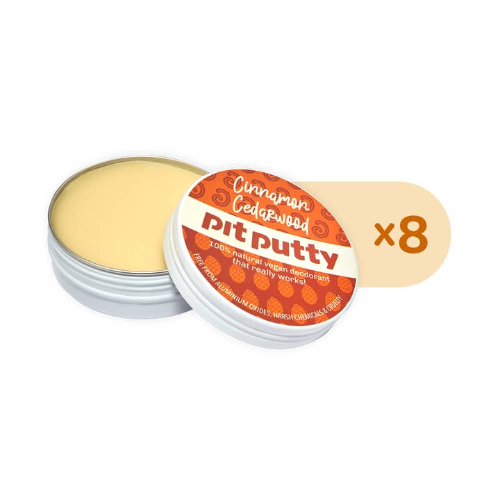 Cinnamon Cedarwood, Pit Putty, Tin, (8 x 65g) for wholesale by Pit Putty (UK)