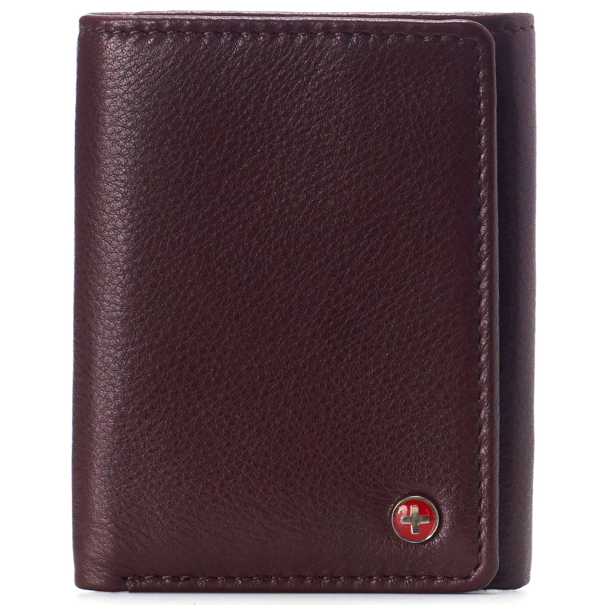 Alpine Swiss – wholesale Wallet - Men’s – Mens Leon Trifold Wallet RFID Safe Bifold Genuine Leather ID12