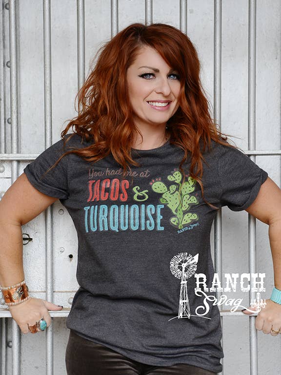 Tacos and Turquoise Graphic T-Shirt for wholesale by Ranch Swag