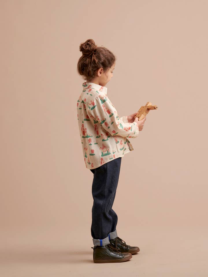 Jeans in denim organico Lulu in cotone per bambini unisex per la vendita all'ingrosso da parte di Bibi Tchok