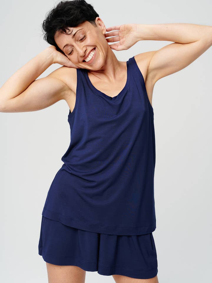 Women's Vest Sleeveless Pyjamas Top for wholesale by linenease