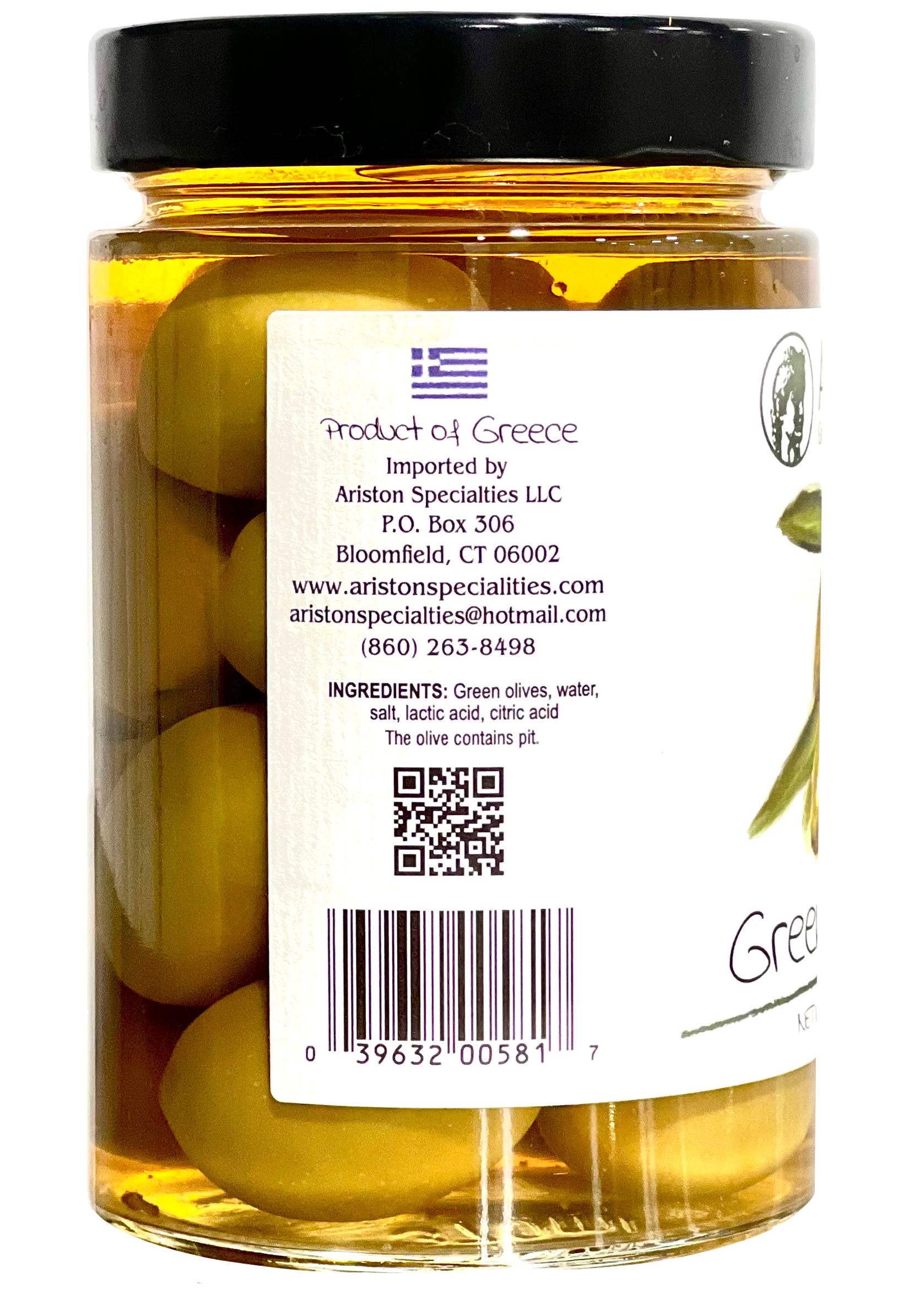 Ariston Specialties - Wholesale Olives - Ariston Green Olives 13.40 oz2