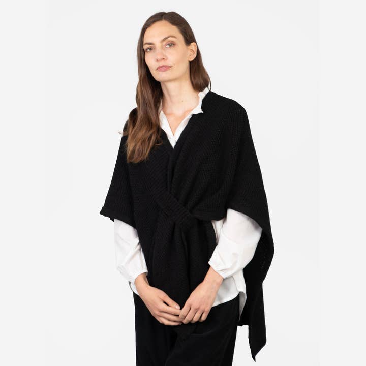 Sarta - Wholesale Cardigan - Women's - Rosie Tuck Through Wrap - Black