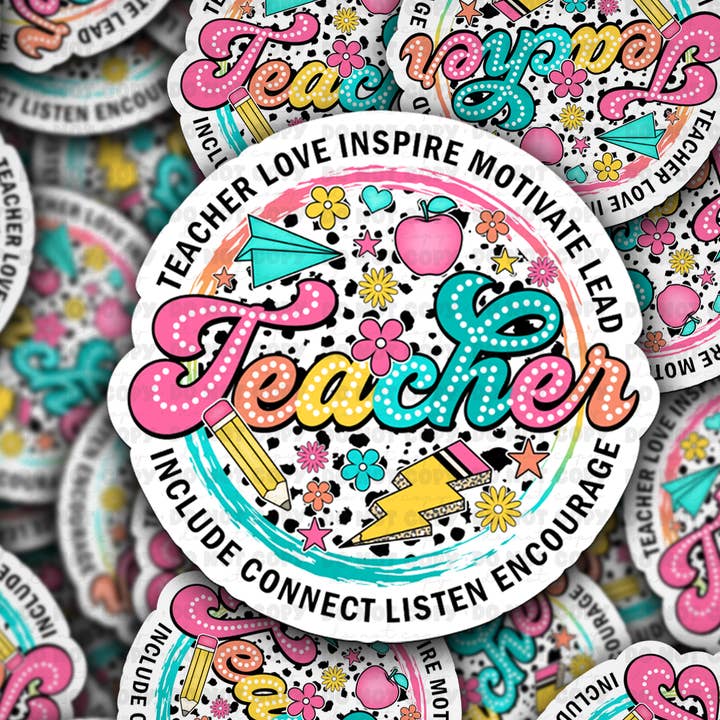 DC 1693 - Teacher circle Die Cut Sticker for wholesale by It's Transfer Time