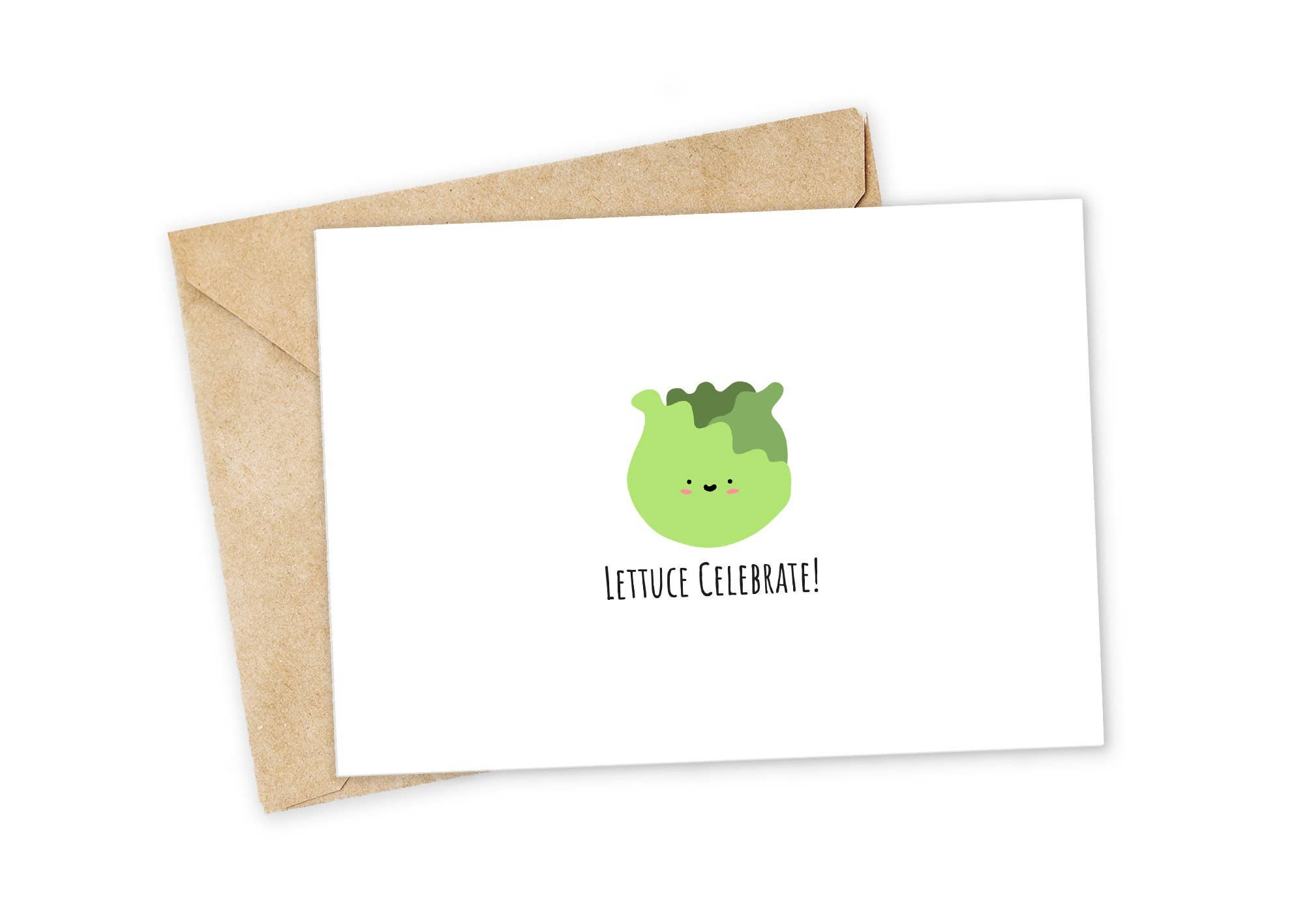 Chewy Lemon Studio - Wholesale Birthday Card - Lettuce Celebrate Greeting Card: Punny Foodie Card0