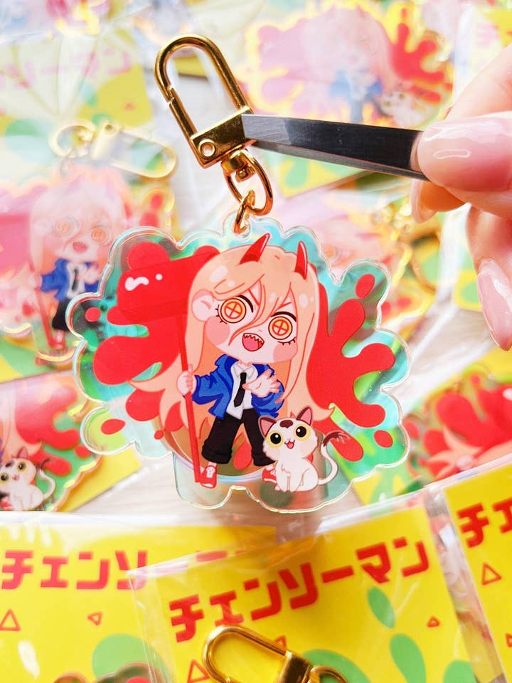 CSM Blood Devil & Nyako | Acrylic Charm/Keychain for wholesale by MikouArt