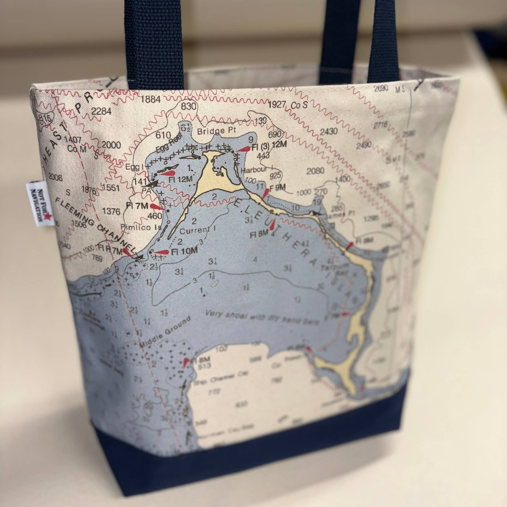 Not for Navigation - Wholesale Tote Bag - Unisex - Coastal Boat Bag – Personalized Nautical Chart & Map Tote5