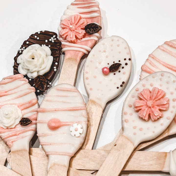 Colorado Cocoa Company - Wholesale Hot Cocoa Spoon - ❤️ Love Line ❤️ Chocolate Spoons - Everything Pink