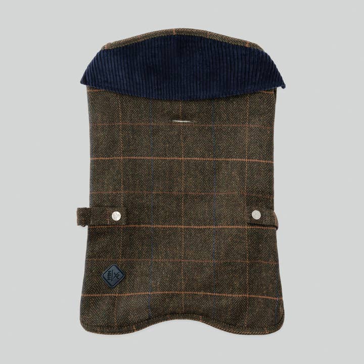 Hugo & Hudson - Wholesale Pet Jacket - Dog - Hackett x Hugo Hudson Dark Green Checked Tweed Dog Jacket