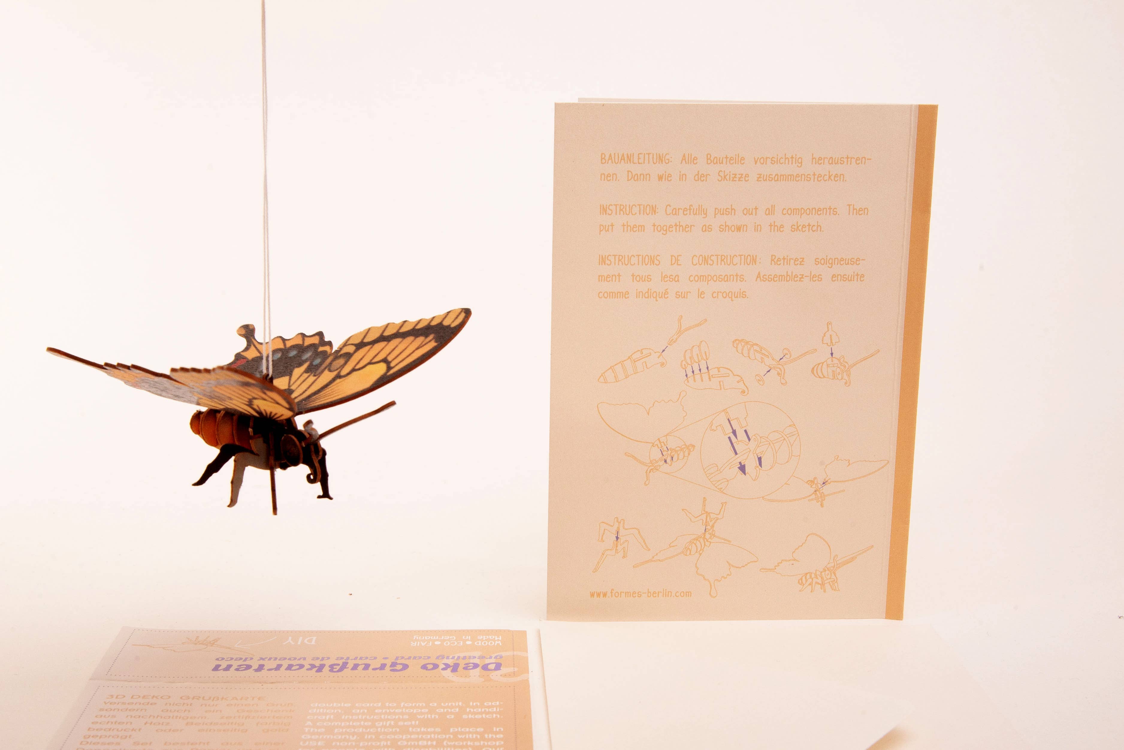 Formes Berlin GbR – Großhandel Bastel-Nähset – Schmetterling 3D Deko Grusskarte6