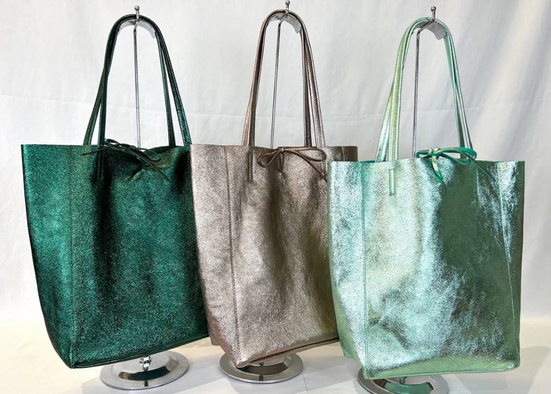 JIJOU CAPRI - Vendita all'ingrosso Borsa tote - Donna - Borse tote in pelle metallizzata primaverile italiana JIJOU CAPRI5