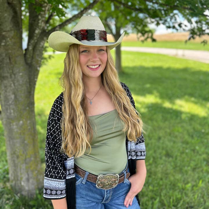 Faixa de Chapéu com Penas de Faisão Natural Bronze Lady Amherst, Coração Escuro e Amêndoa Azul por atacado de Zucker Feather Products