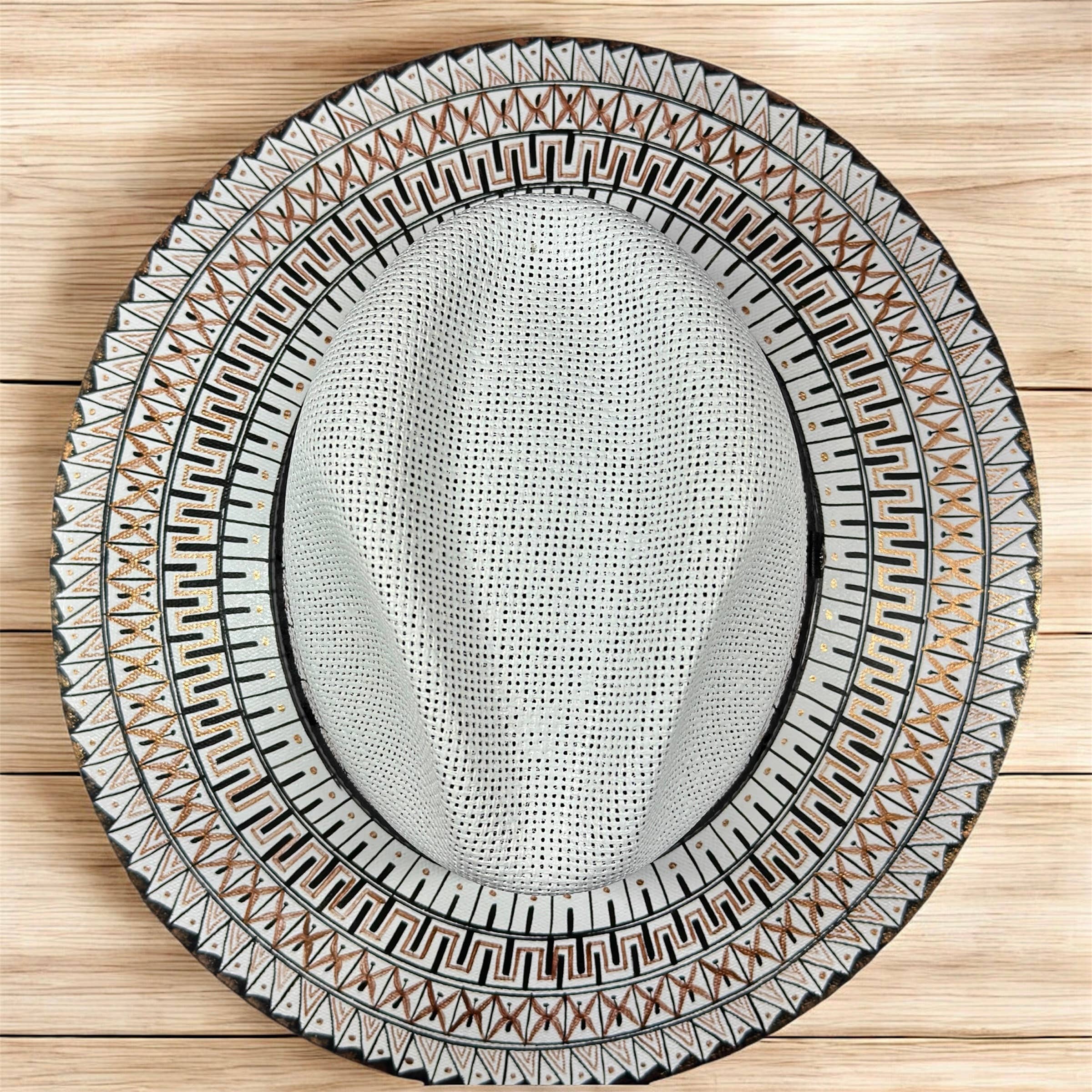 GMCE Global Trading, LLC - Wholesale Straw Hat - Unisex - Premium Detailed Hand-Painted Palm Straw Fedora Hat