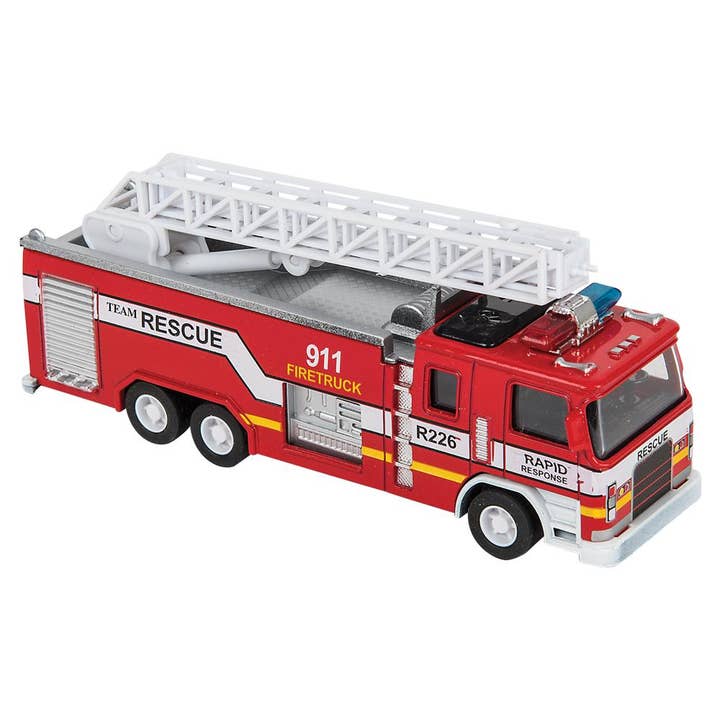 The Toy Network - Wholesale Toy Car/Truck - Kids - 7" Diecast Pull Back Lgt/Sound Fire Engine 1:32 Scale4