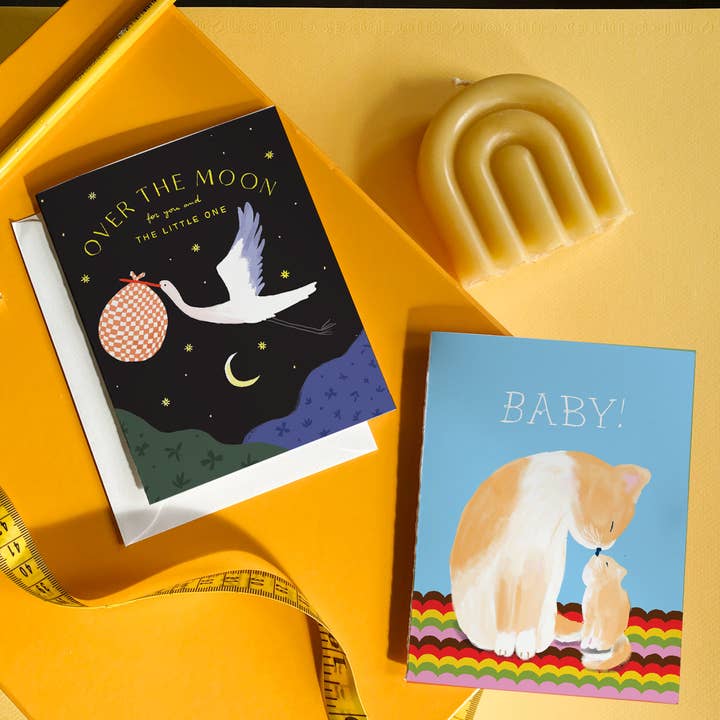 Karen Schipper - Wholesale Baby Card - Stork Delivery - Sweet Gender Neutral Baby Card2